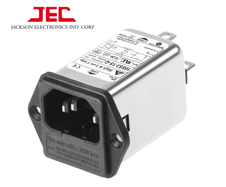 JEC Taiwan EMI Filter C14 Inlet with switch & fuse holder