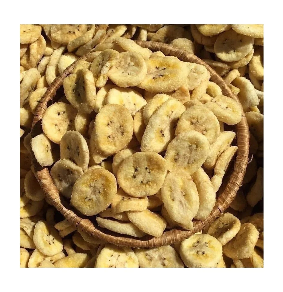 Original Flavor Sweet Banana Chips Healthy Vacuum Fried Crispy Banana chips With ISO HACCP Certification 12 months Shelf Life