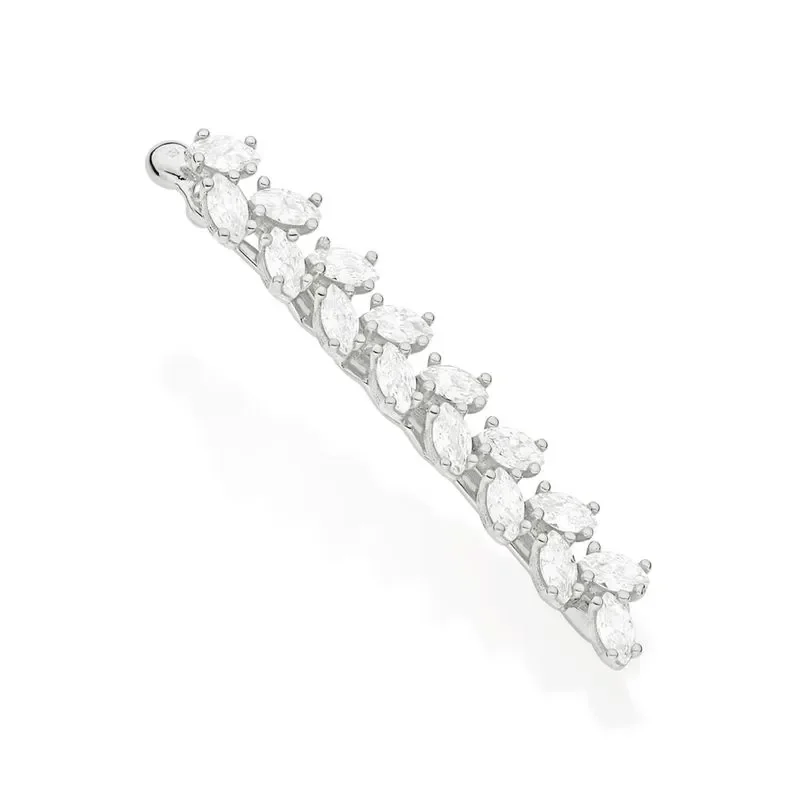 Заколка для волос с платиновым покрытием женщин модное Ювелирное Украшение заколка принцессы 16 белых масонитовых бриллиантов