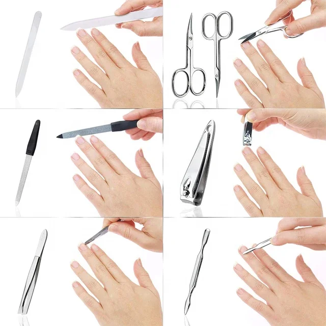 Stainless Steel Manicure Pedicure kit 8 Pieces Manicure Implement Tools Kit With PU Leather Case OEM Manicure Kit