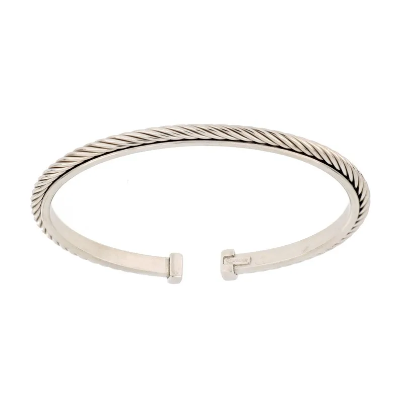 MADE IN ITALY TORCHON SILVER BANGLE HAND MADE BRACELET TORCHON TUBE IN COMBINATION WITH EXTRALIGHT AND FLEXIBLE TUBE