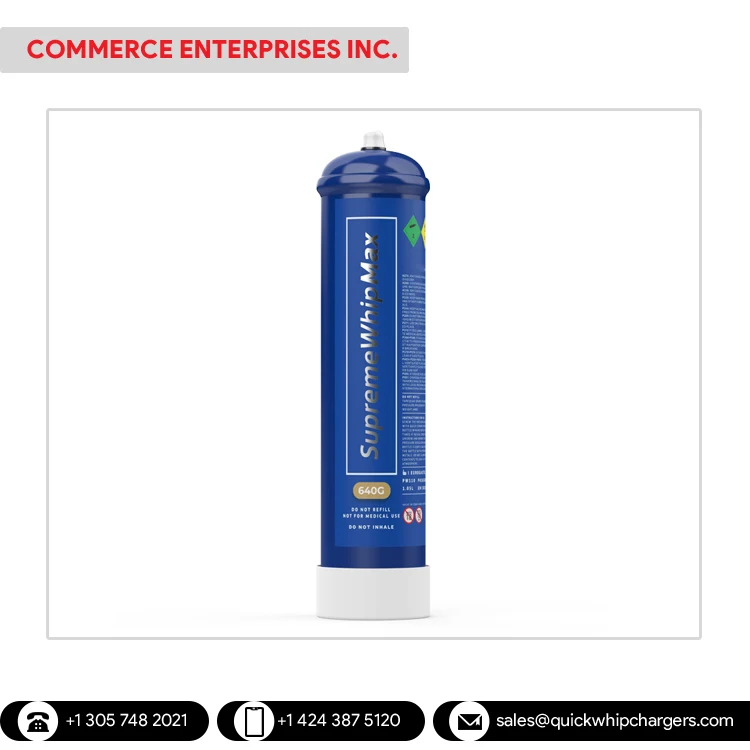 SupremeWhipMax 640g Metal Whipped Cream Dispenser Supreme Quality Dessert Tool Sustainable and Stocked Cylinder Charger