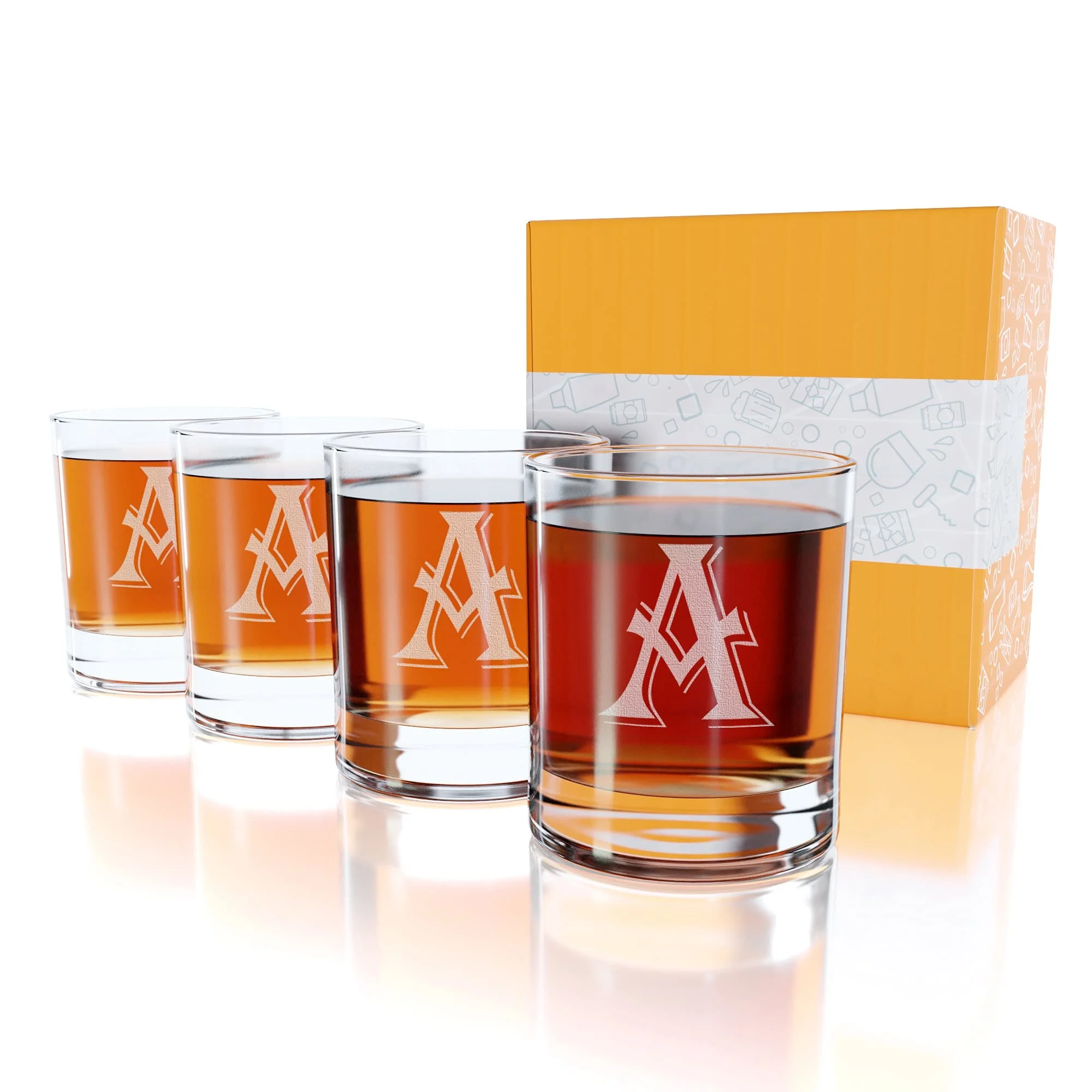 Custom Packaging Engraved Whiskey Glasses Set Dishwasher Safe Spirits Vodka Tumblers Mug Gifts