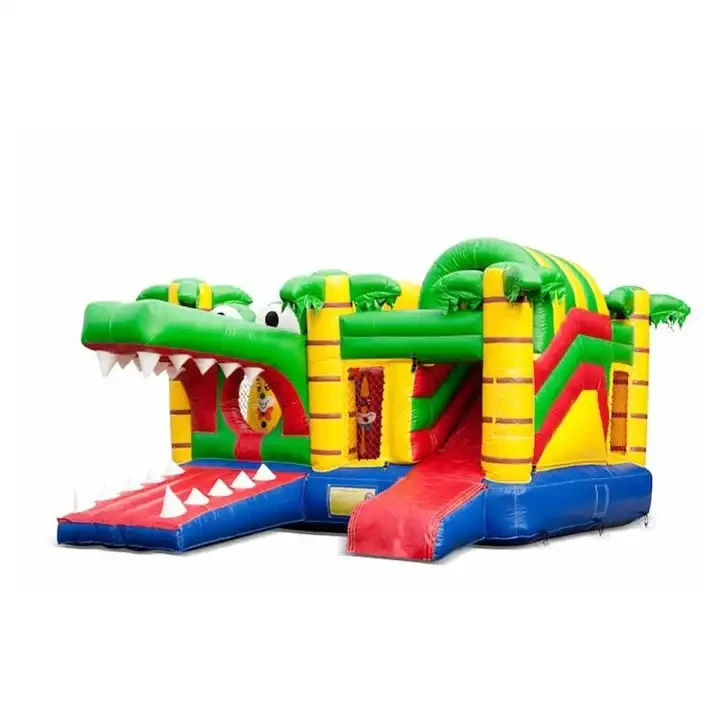 Multifunctional Funny Castle Kids Playground Crocodile Water Inflatable Bounce House with Slide PVC Customized Unisex Enjoy 1PCS