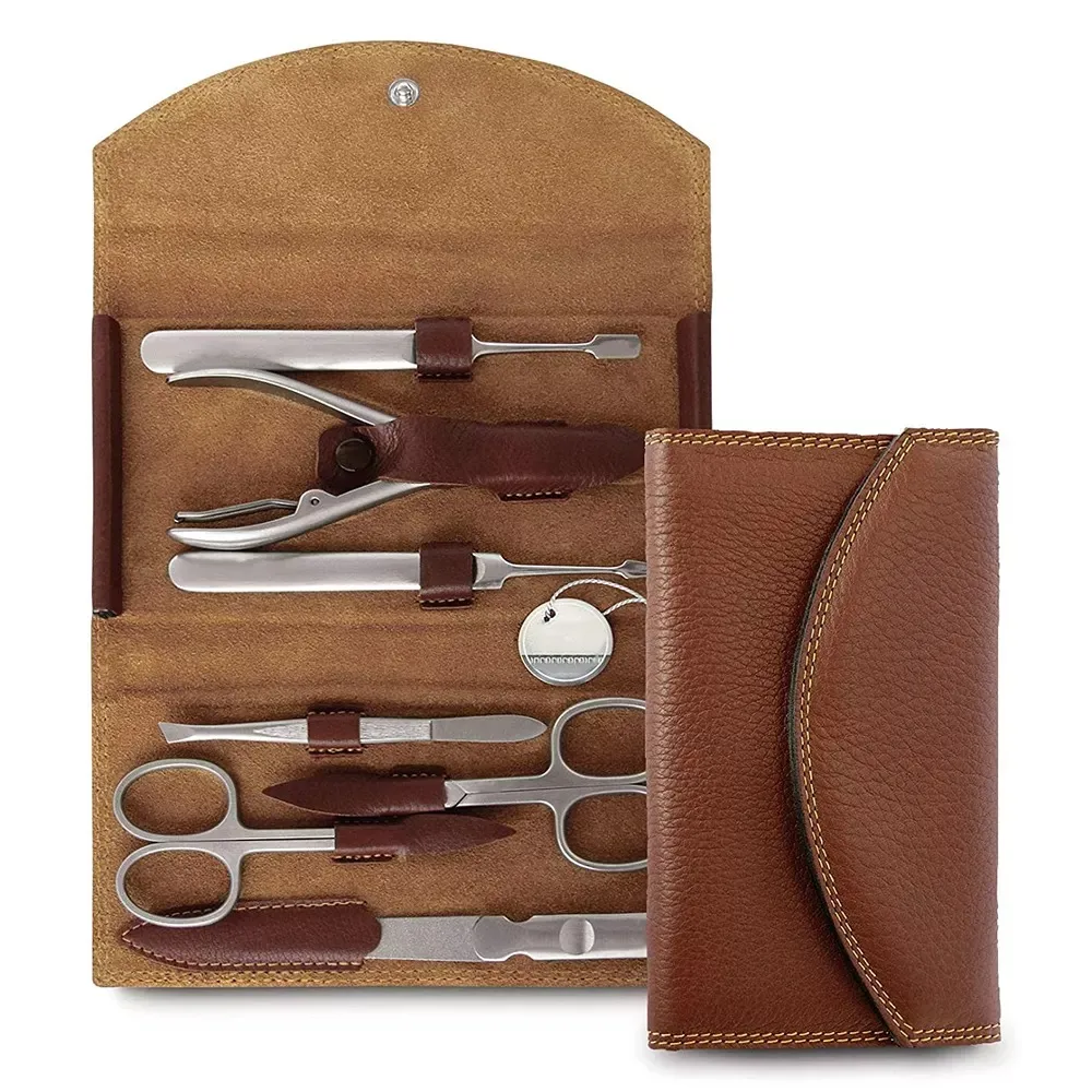 Красота 7 шт. маникюрный набор ножницы для стрижки когтей толкателя Nipper белокрылая отделка высокоуглеродистой нержавеющей стали изготовленный на заказ педикюрные наборы