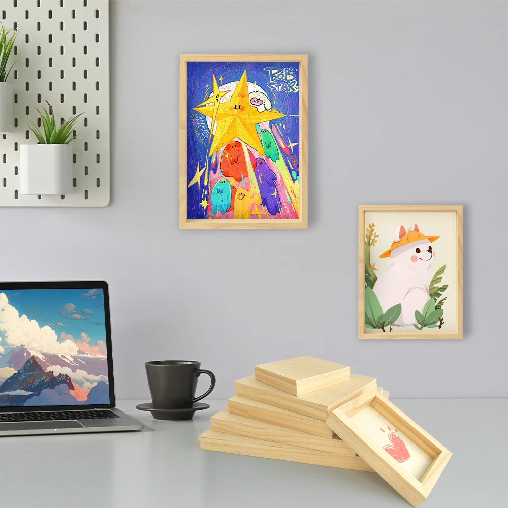1.8CM Deep Cradle Board 8x10 Inch Wooden Canvas Panel Unfinished Basswood Paint Pour Board Art Painting Medium