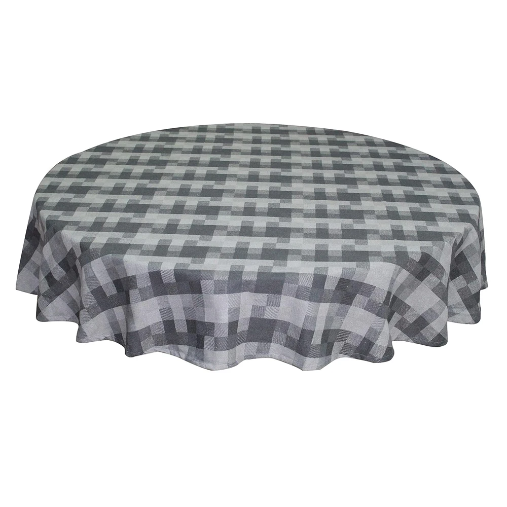 White blend fabric handmade crochet round and square table cover tablecloth with tassel