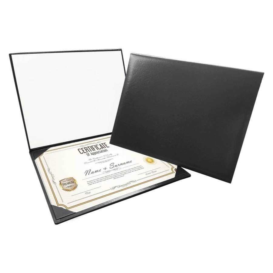 Imprinted Leatherette Certificate Document Presentation Folder Shell Padded Diploma Cover for 8.5x11 Certificates Paper