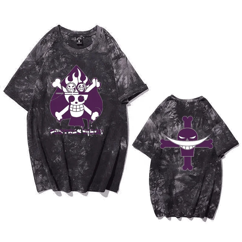 Funny Portga-S-D Ace T-Shirt Harajuku One Piece Summer Tie Dye Anime Gift Top Men Women