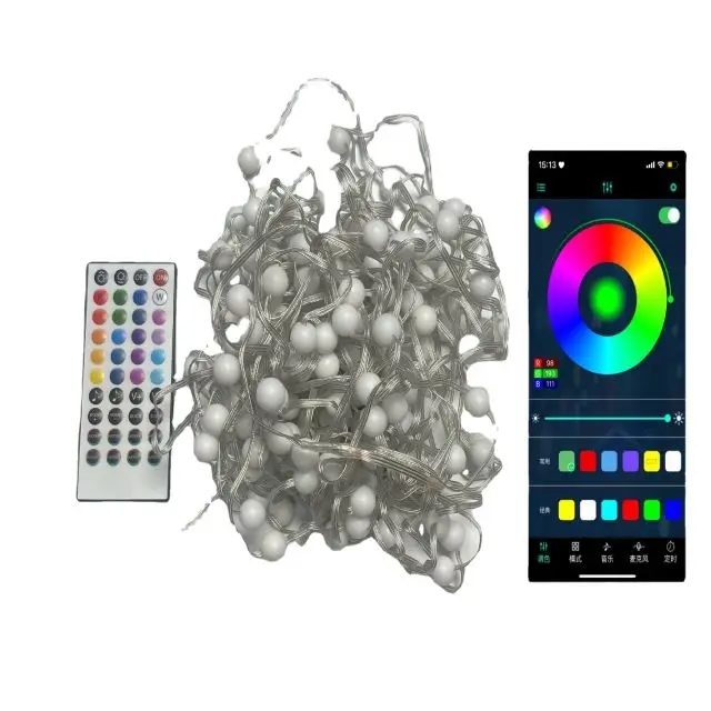 Symphony Milky white ball Bulbs Holiday Lighting Decoration, LED Holiday Lighting Lantern String with voice control & Mobile App