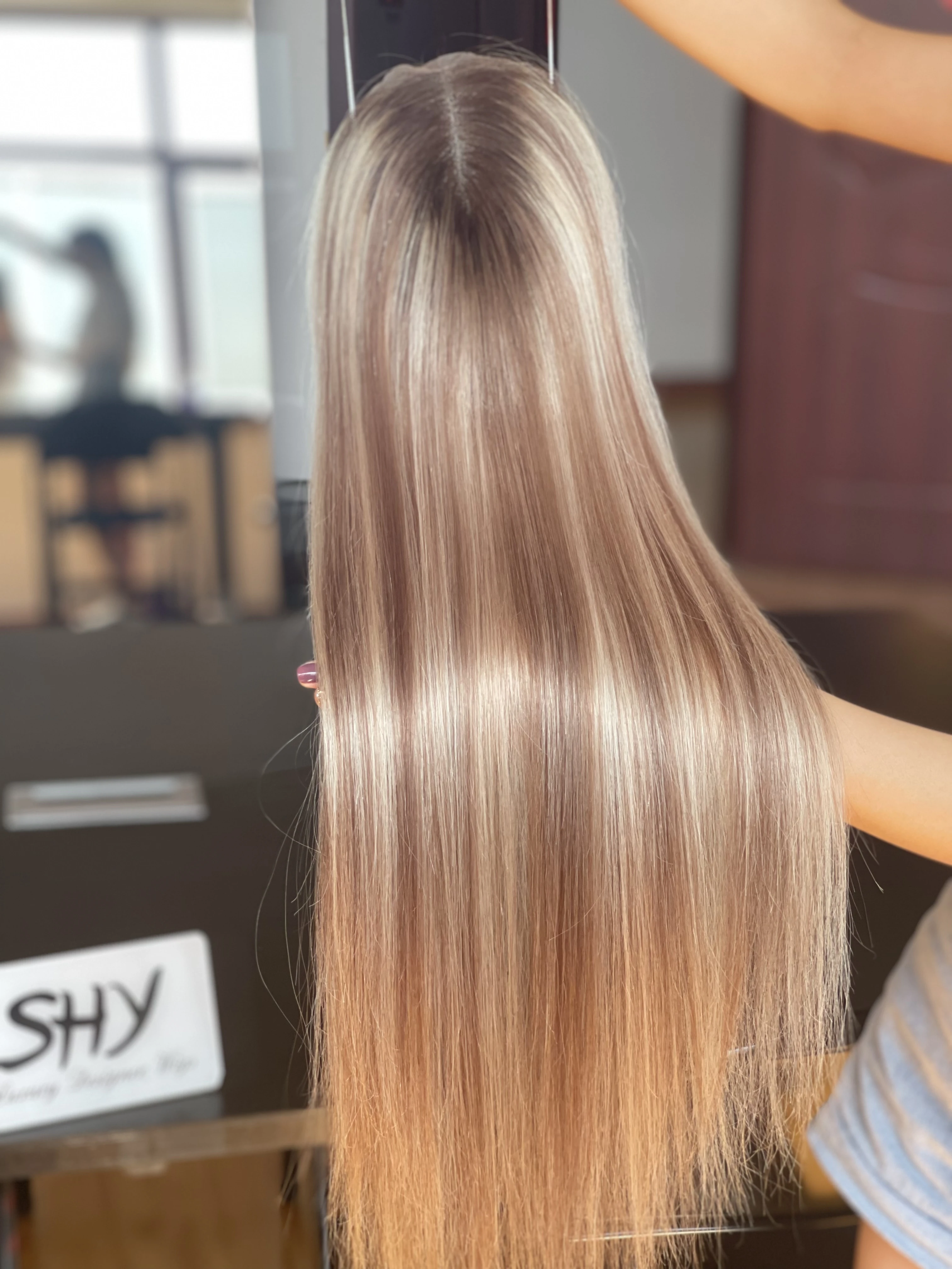 Human Hair 8*8 Mini Wig Topper Half Hand Tied And Full Hand Tied Highlight Color Silky Straight Toppers For Women