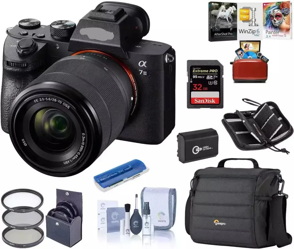 WHOLESALE Camera Alpha a7 III Full Frame A1 Mirrorless 24.3MP Digital Camera with Lens Bundle