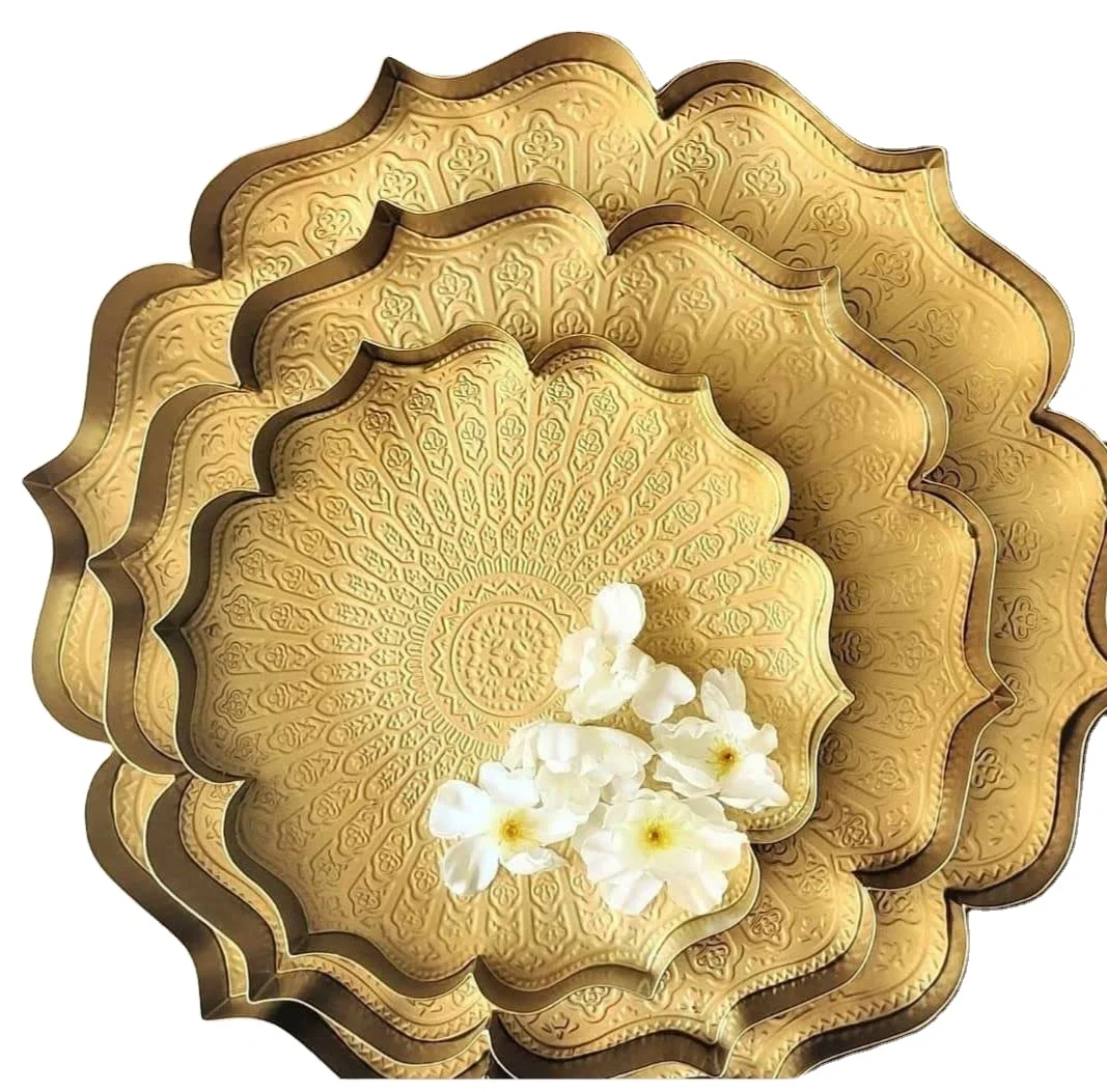 Decorative Tin Metal Serving Tray set India