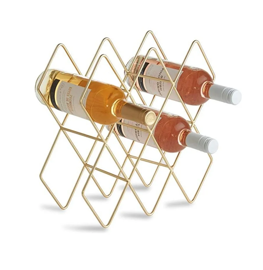 Fancy Design Bar Table Metal Wine Rack Storage Holder Bar Display Stand Decorative 9 Wine Bottles Holder Wholesale Manufacturer