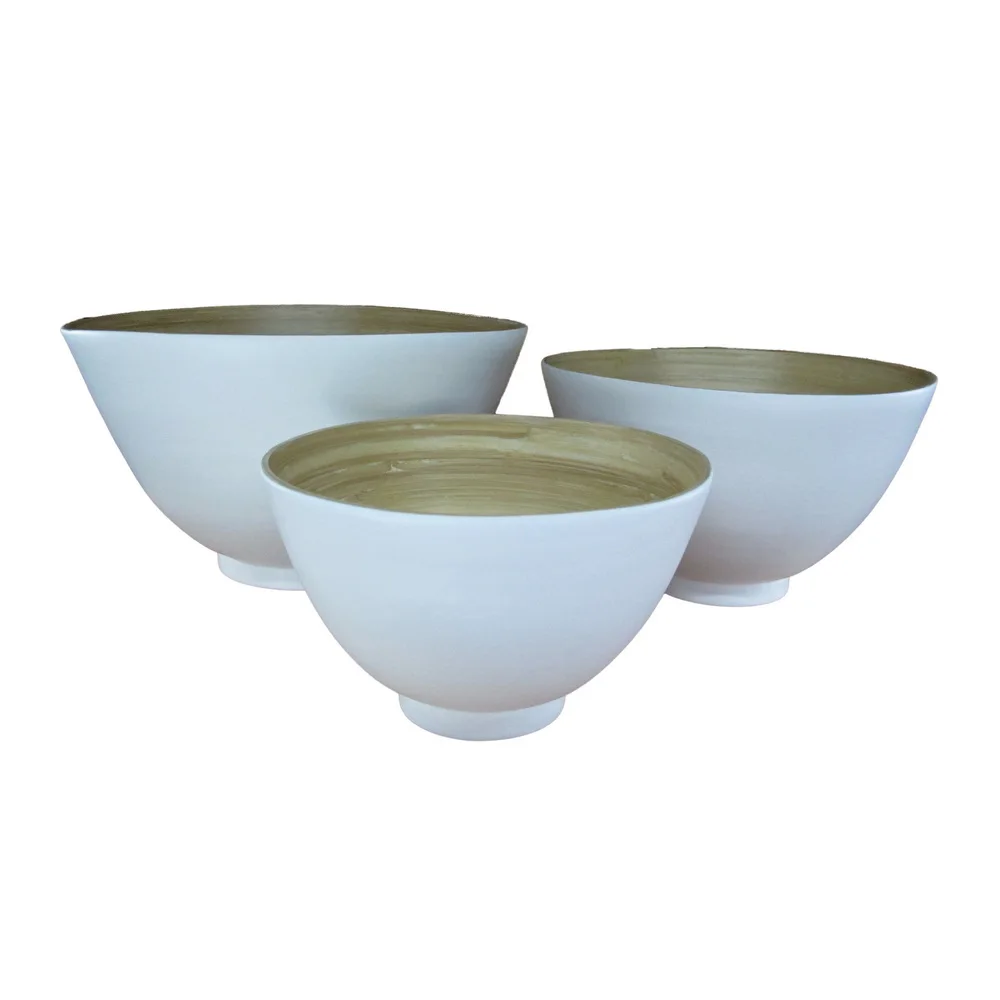 new arrival white bamboo bowl premium quality modern luxury product colorful safe painted customized size spun bamboo bowls