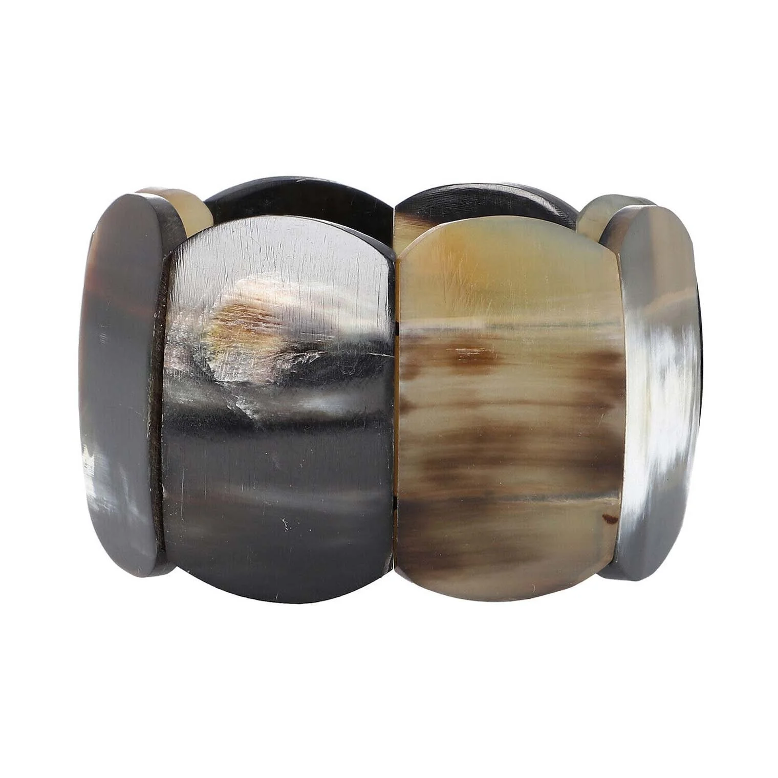 Organic Horn Elastic Bracelet Natural Color Strip Boho Fashion Adjustable Handmade Stretch Bangles Cuff Bracelets Cow Horn jewel