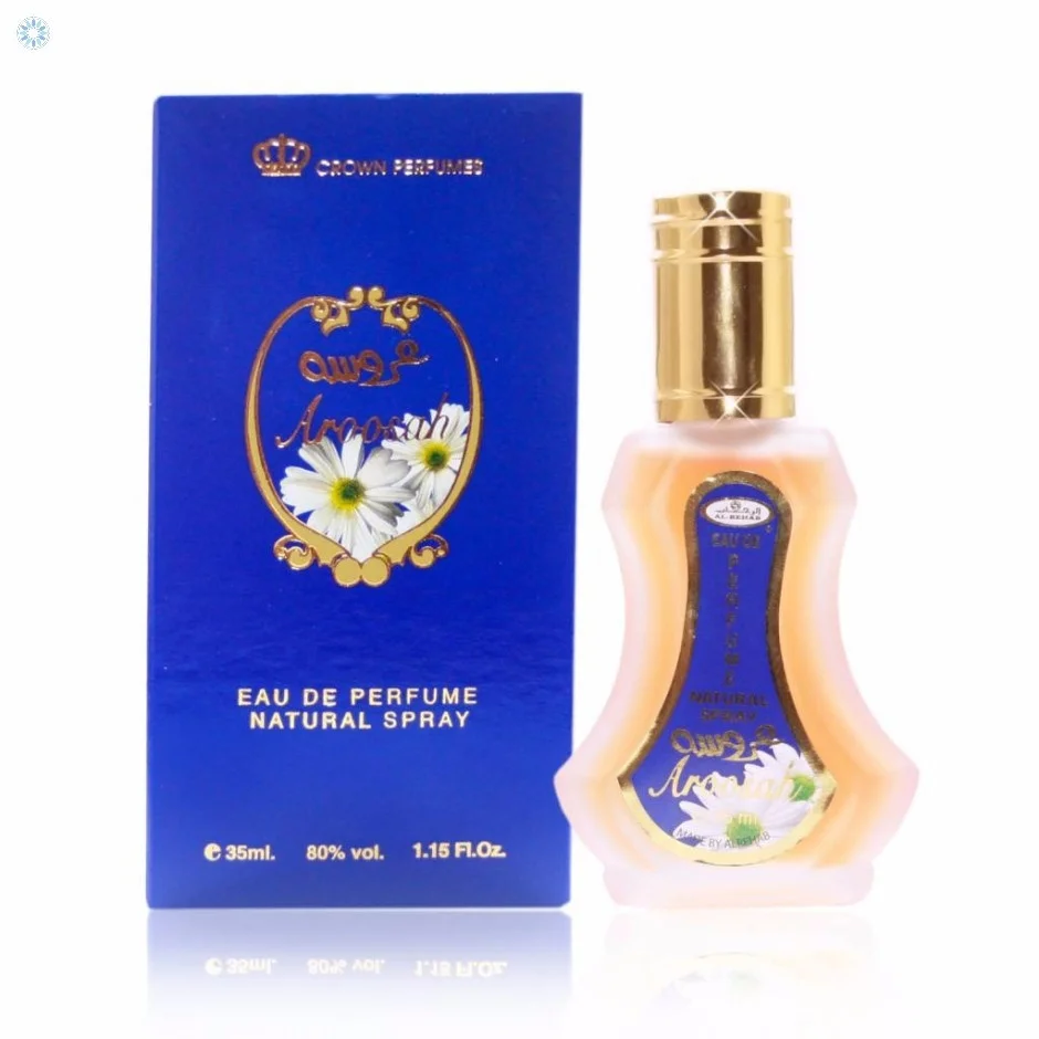 Eau de Perfume AROOSAH by Al REHAB 35ML Arabic Man Oud Attar Oriental Dubai Arabic Halal perfumes