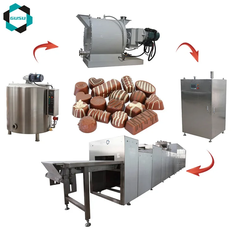 Gusu Professional Chocolate Making Machine Chocolate Machine High Productivity Full Line with CE