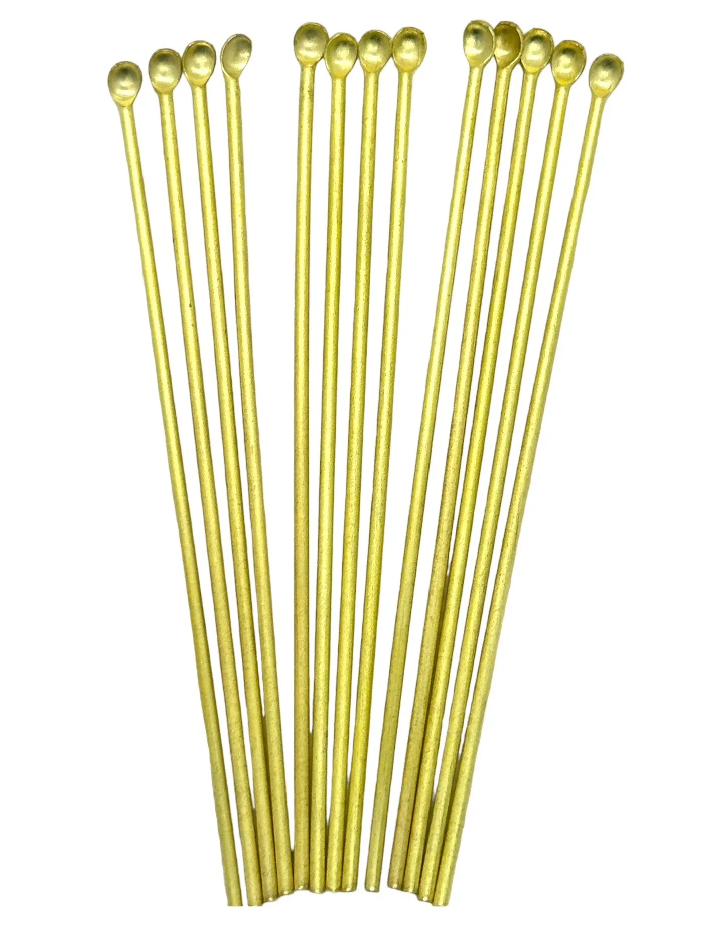 Handmade 12 Piece Brass Earpick and Ear Wax Remover Set with Gold Pattern Ready to Ship from Thailand