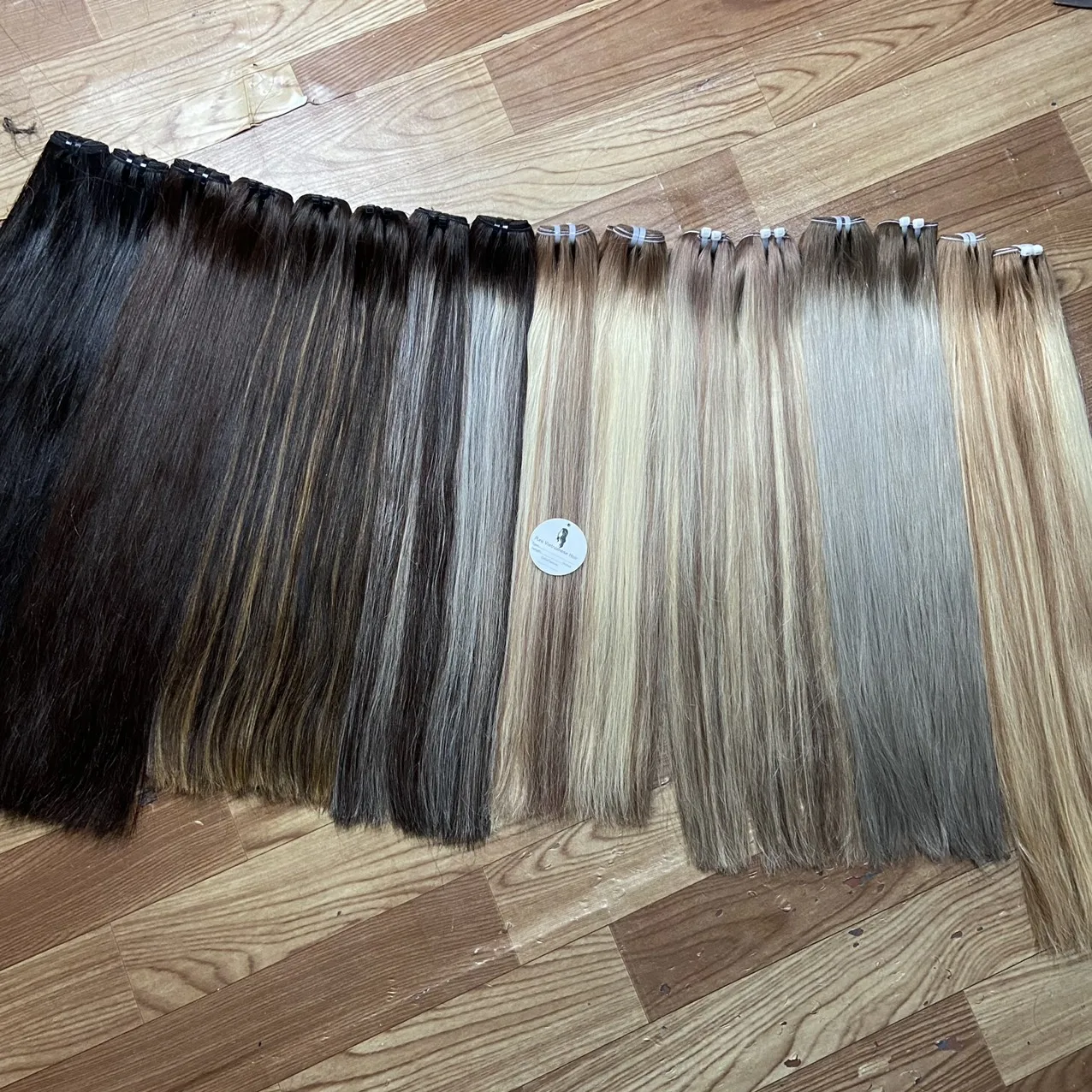 Человеческие волосы 100% натуральная кость прямые, цвета #613, белый, оранжевый, коричневый, черный, пианино коричневый...