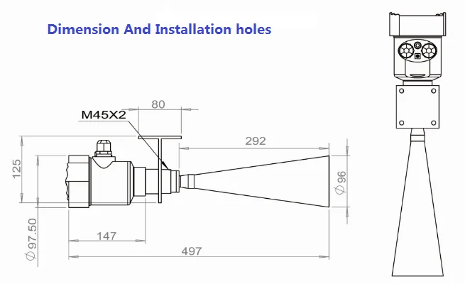 HCBETOP Water River Radar Level Sensor High Temperature Made in China