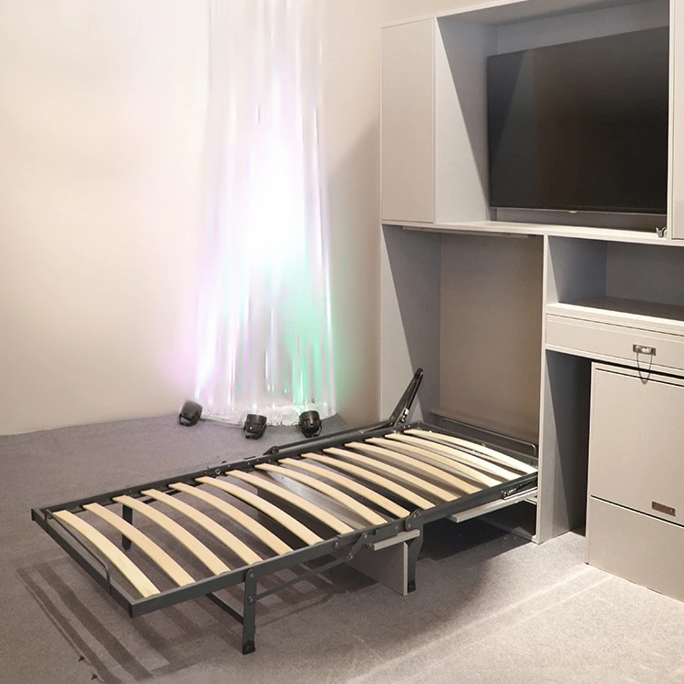 Multifunction Pneumatic Bifold Bed Save Space Gas Spring Rod Silence Heavy Duty Double Fold Invisible Bed for Office Home Loft