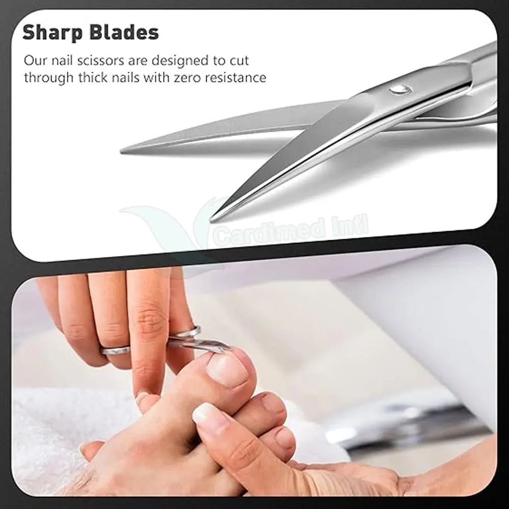 Cuticle Nail Scissors Stainless Steel with Extra Sharp Tip & Blades Professional Manicure Scissors