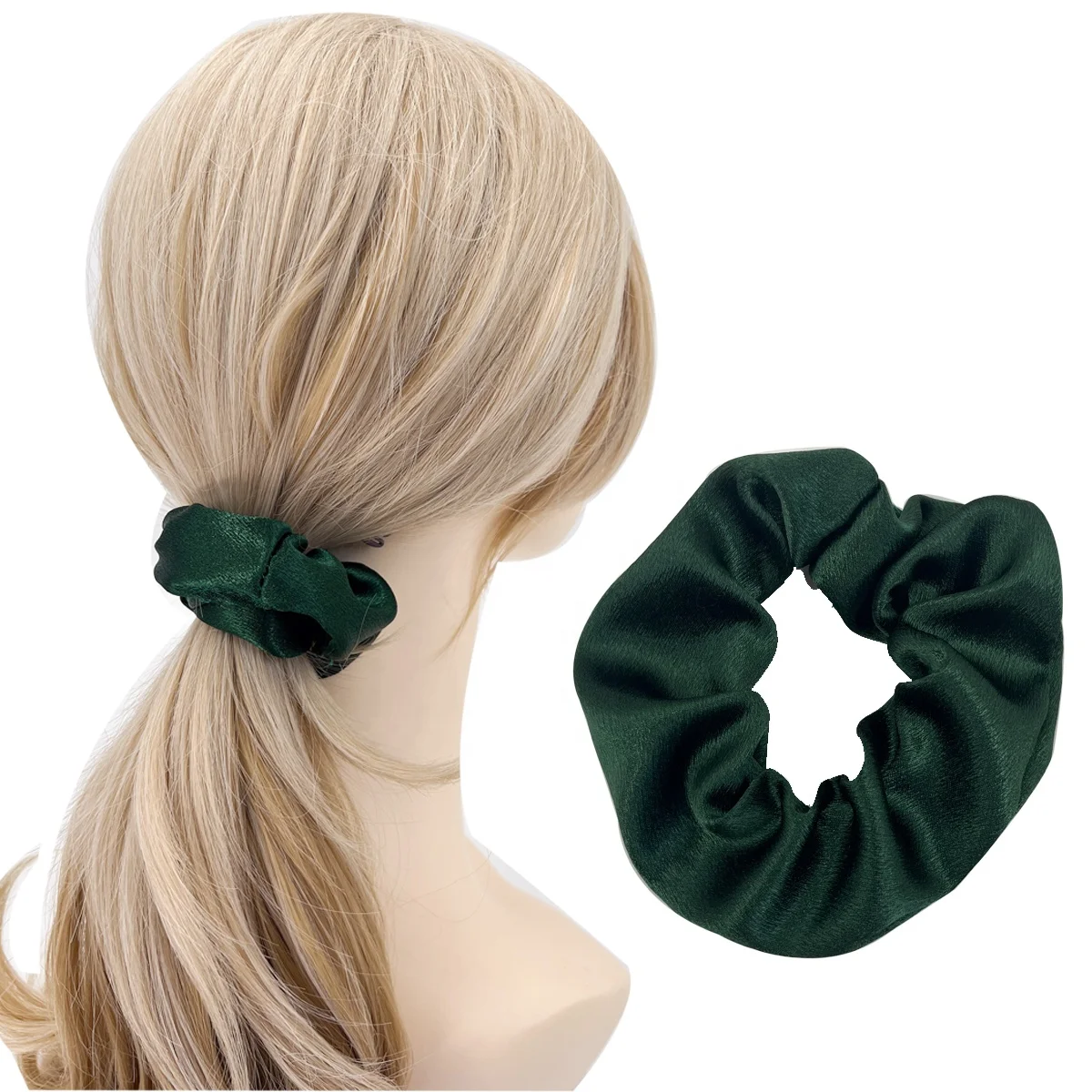 2022 wholesale female high quality satin hair ties scrunchies hair ring