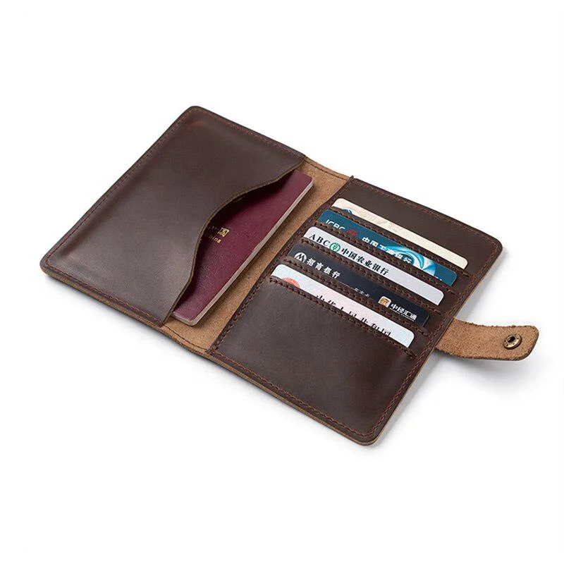 Wholesale High quality Leather Passport cover RFID travel passport wallet with ID window New Design Make Products