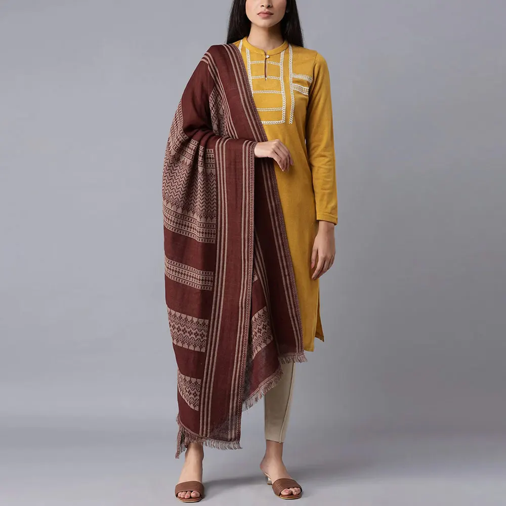 Embroidery Design Fashion Scarf Ladies Wool Shawls High Quality Kashmiri Printed Long Wool Shawls For Women