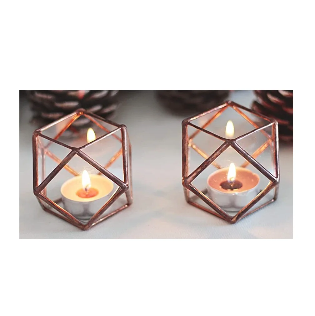 Fancy Geometrical Lanterns For Wedding Event and Hotel lightning Item Set/3 Geometric Glass Terrarium Lantern Home-sake Lantern