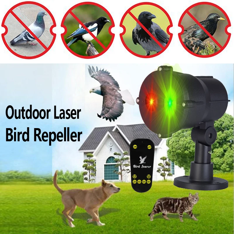 Laser Light  Animal Repellent  Outdoor with Motion Sensor Laser Light Alarm Animal Deterrent for  Bird Mouse Fox Repellent