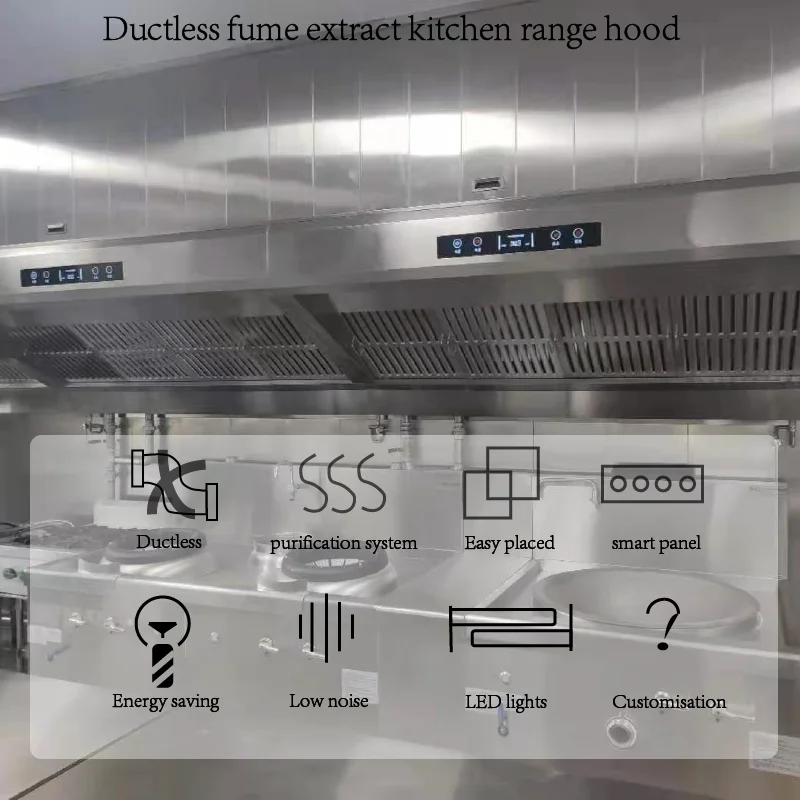 POLYGEE commercial kitchen fume extractor range hood with ESP