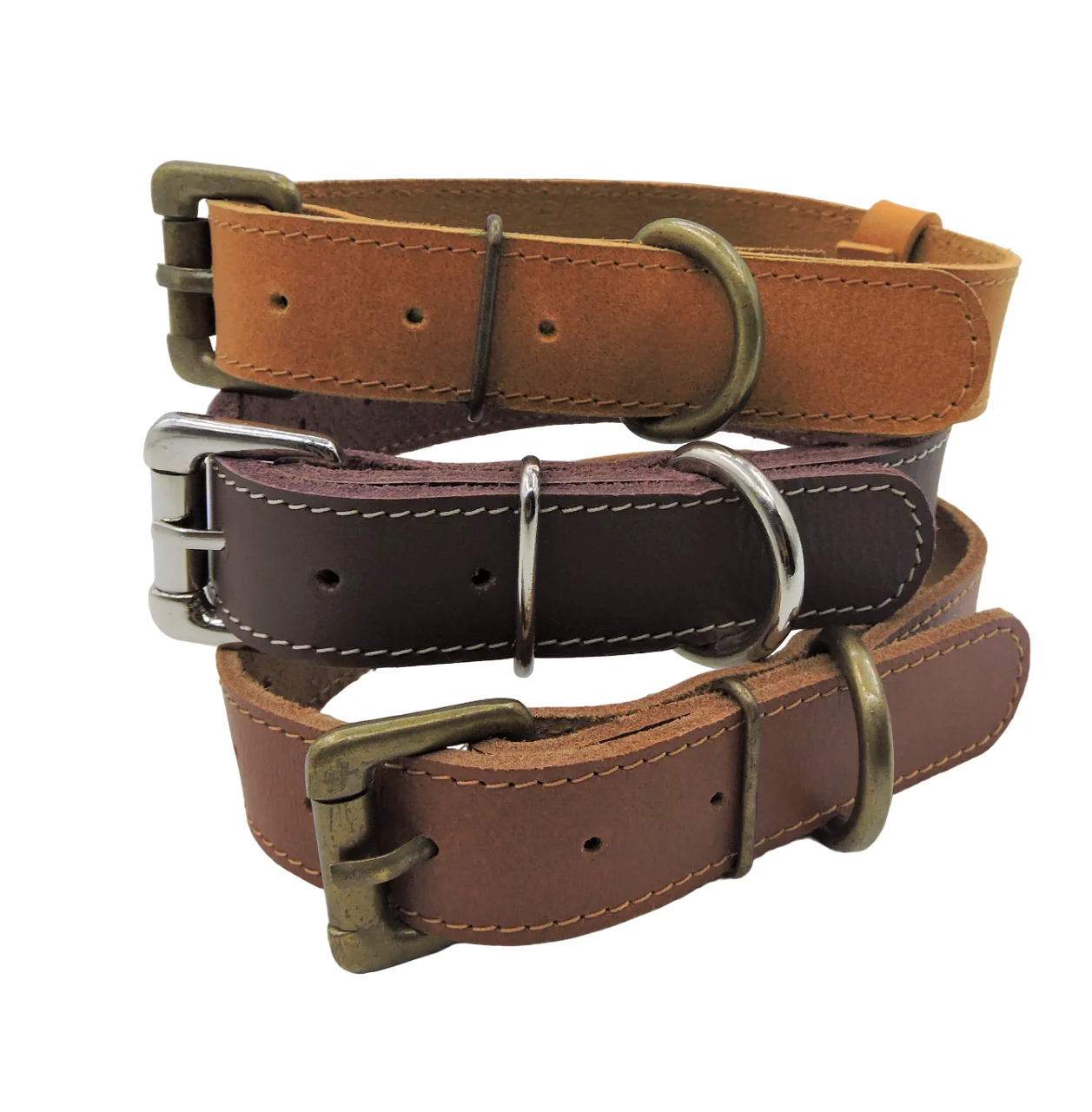 Exclusive manufacturer customised 100% genuine leather handmade dog collar belt with buckle closer for pets in daily use