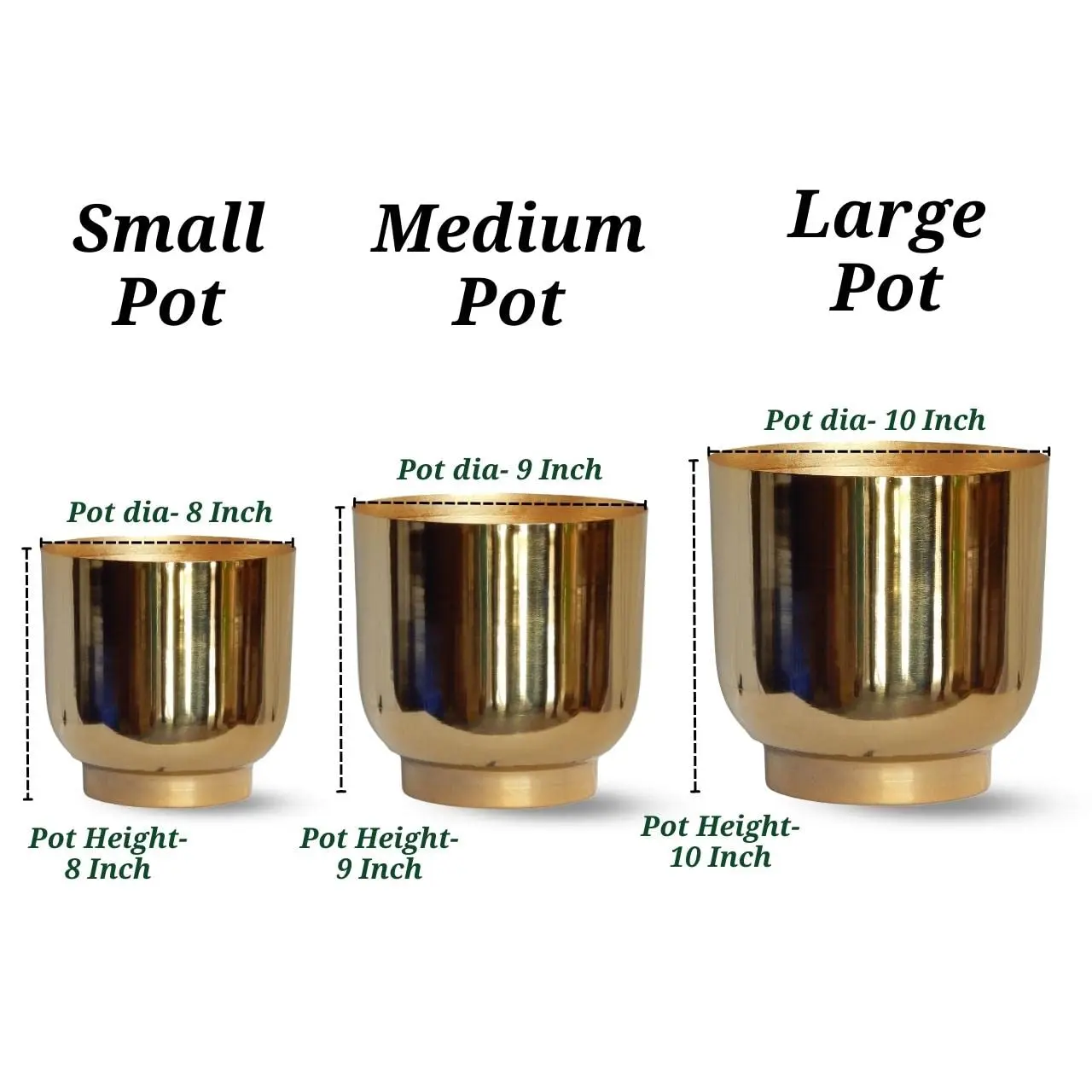 Unique Metal Plant Pots (8 inch 9 inch 10 inch) Indoor Planter Flower Pots with Drainage Hole For Home Garden Living Room Decor