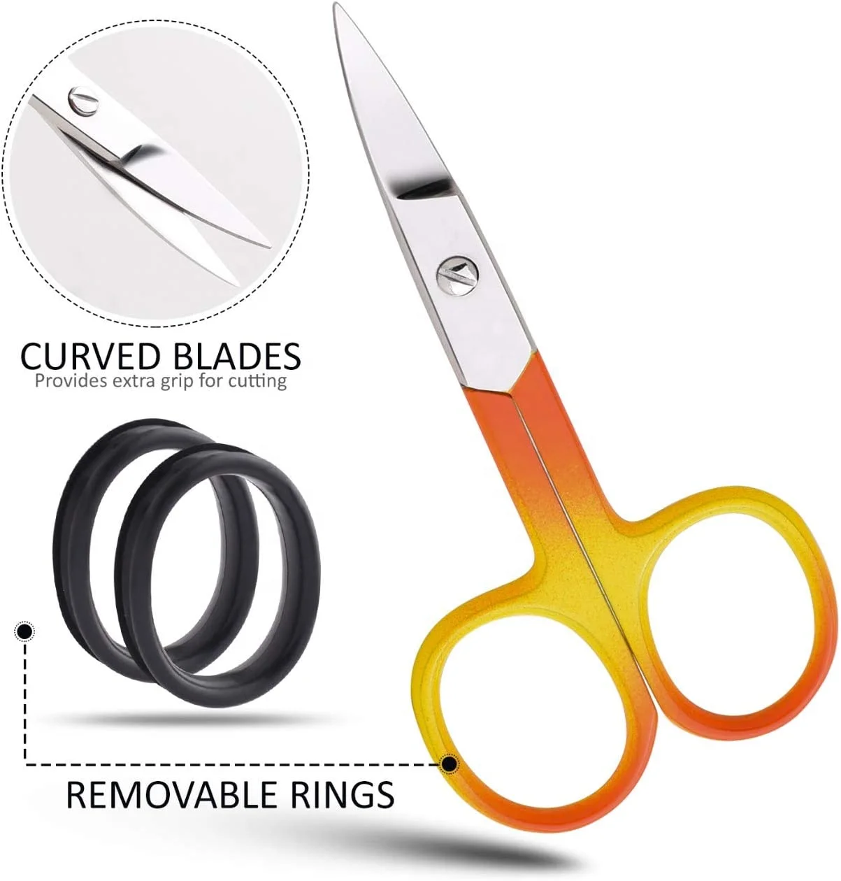 Stainless steel Nail Scissors Curved Handle Colorful with Pouch Best seller Manufacturers Supplier Wholesaler low price