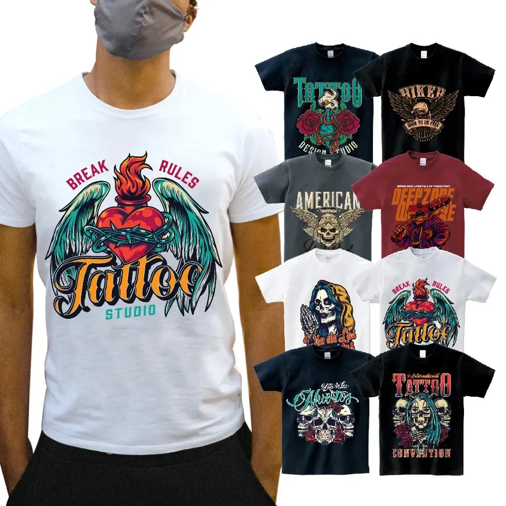 Wholesale Streetwear Heavyweight 320gsm T Shirt Crew Neck DTF Print T Shirt For Men Puff Print T Shirt For Mens And Womens