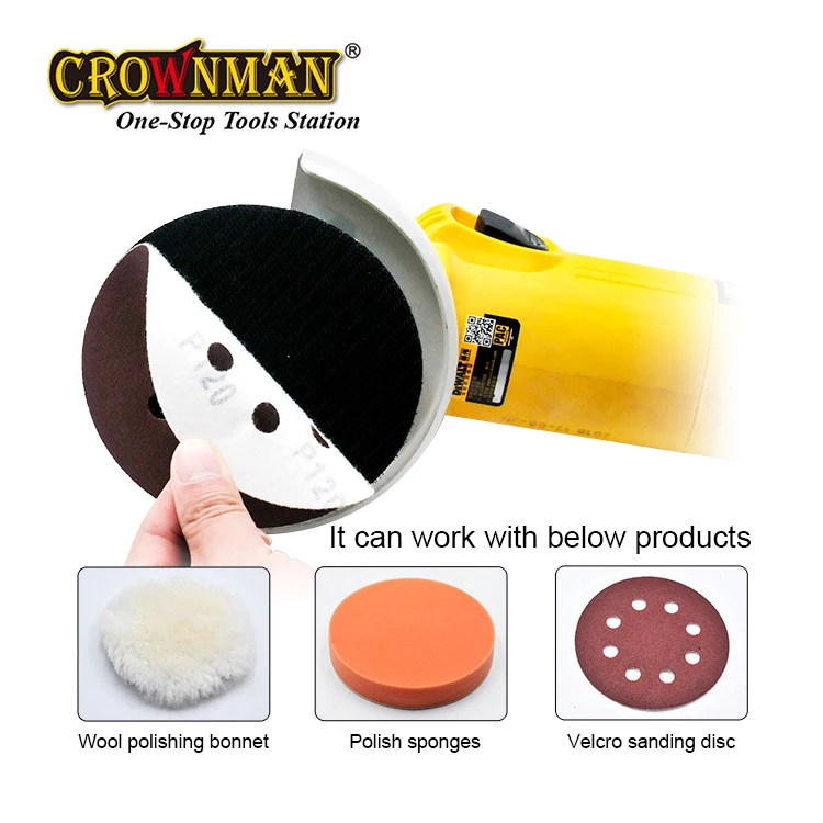 CROWNMAN Power Tools Accessories plastic foam hook and loop polishing backer pad plate backing pads use with sandpaper