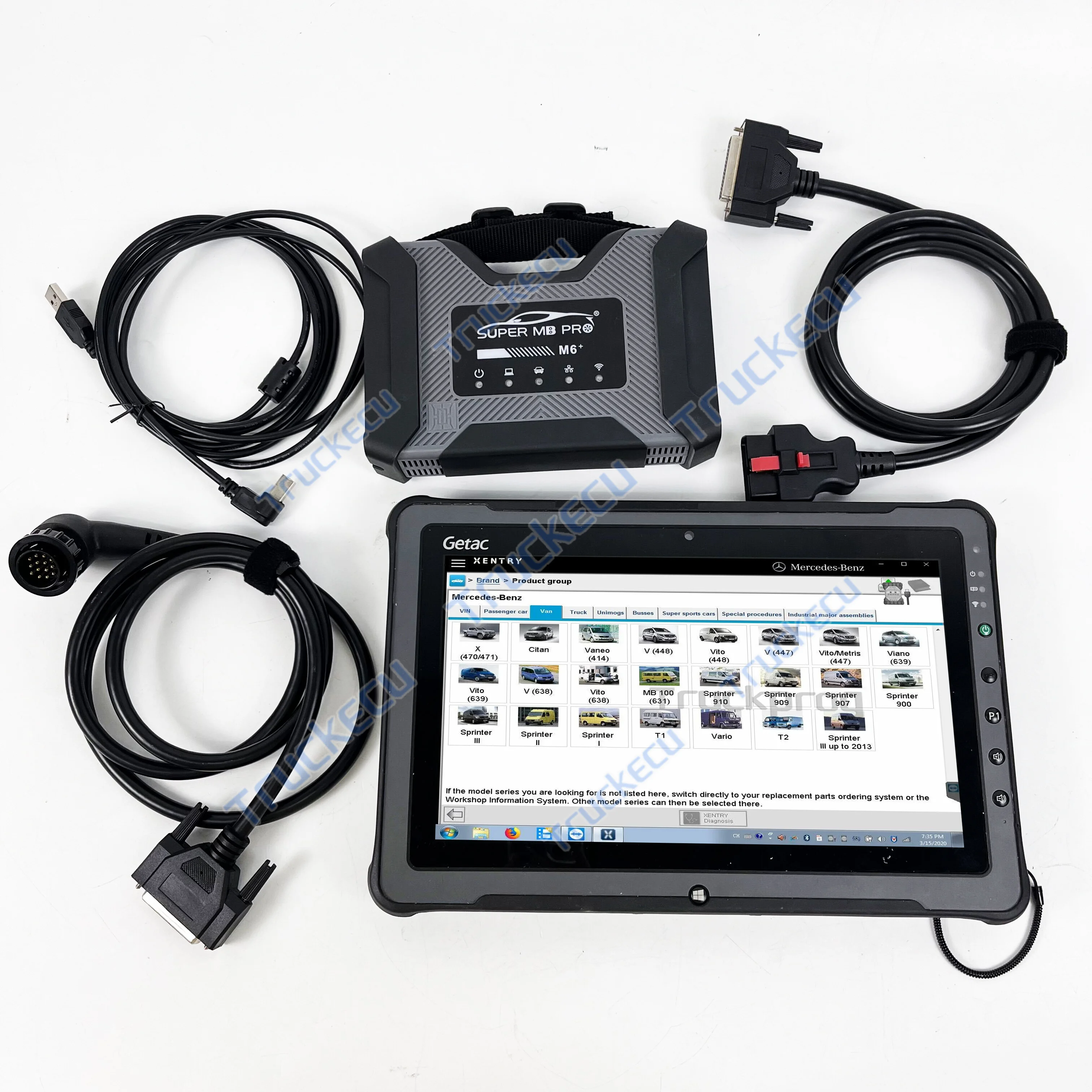 Getac F110 Tablet+Super MB Pro M6 Wireless Star Diagnosis Tool with Software V2024 DoIP VCI M6 MB Pro M6 multiplexer