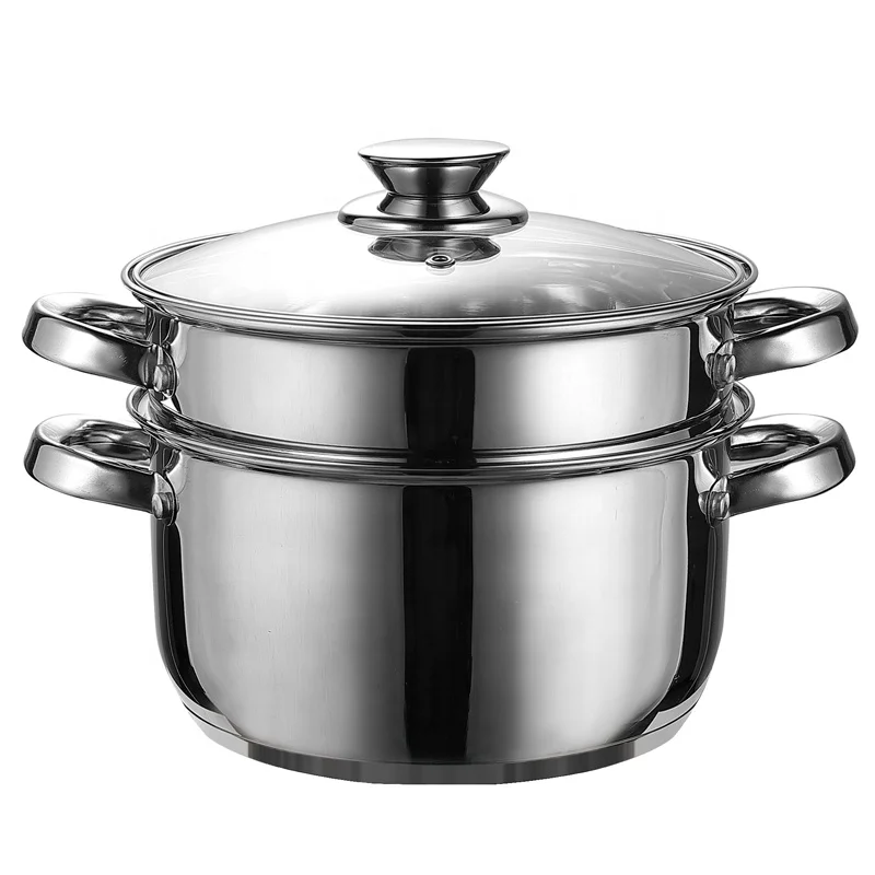 factory 20/24cm ss  cooking pot set cookware  stainless casserole with 5 steps induction bottom