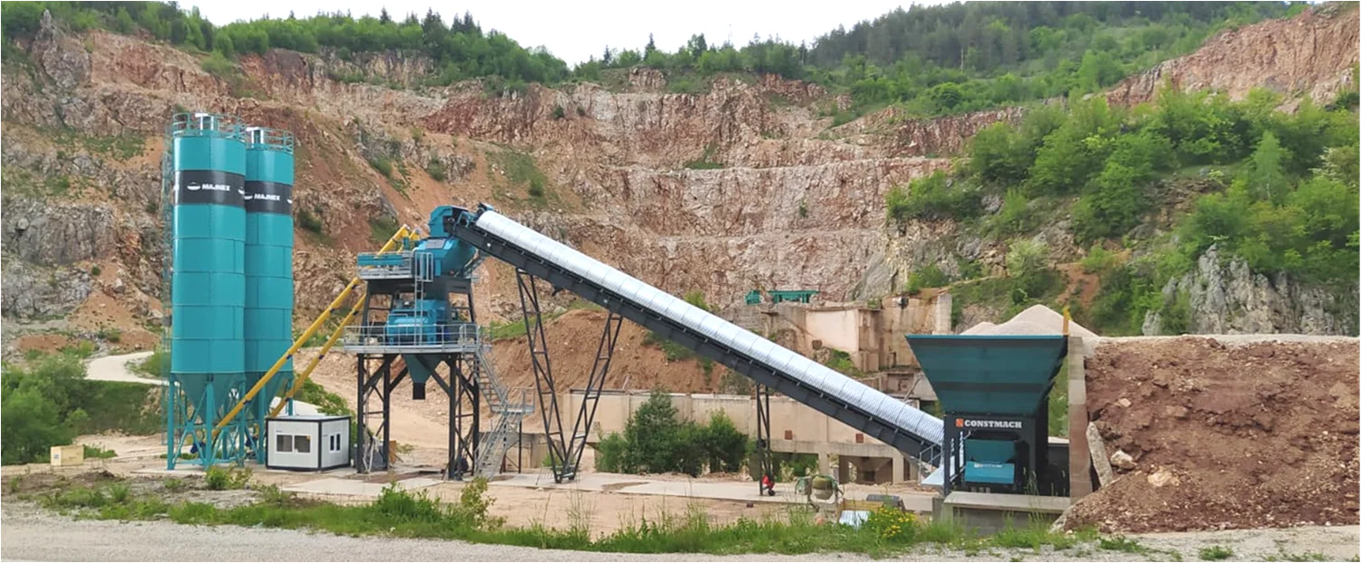 100 m3/h HIGH QUALITY READY MIXED CONCRETE MIXING AND BATCHING PLANT, FIXED TYPE, BRAND NEW