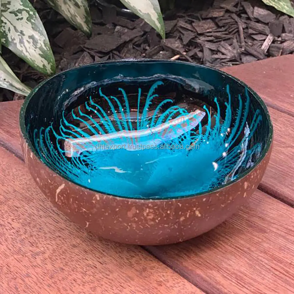 Handicraft Products Coconut Shell Lacquer Bowls Handmade Customizable Colors Cheap Price Made In Vietnam