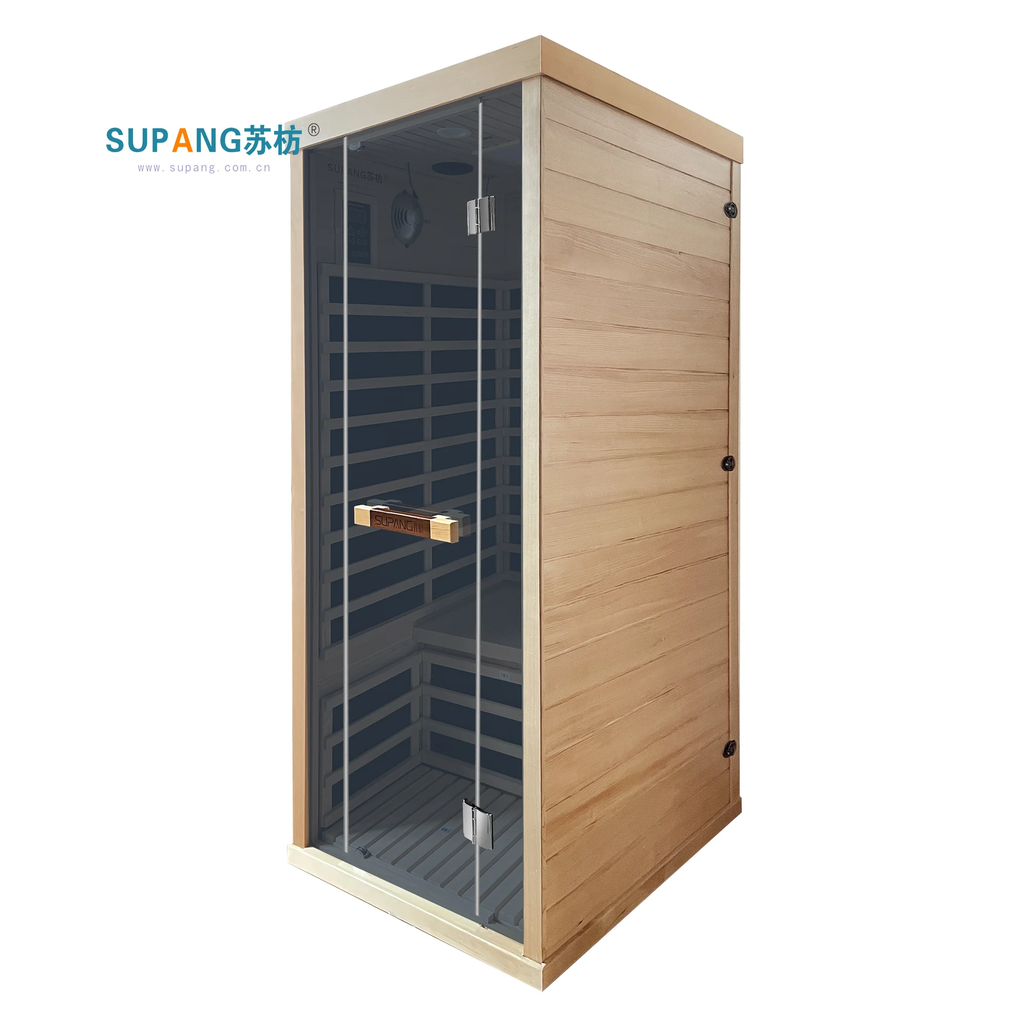 Classic Fashion Sauna 3-4 Person Sauna Room Wood hemlock  Infrared Sauna With Seven-color lamp