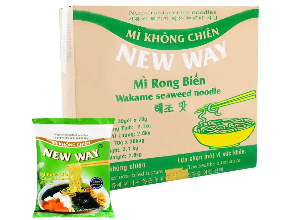 Wakame seaweed noodle Best Healthy Organic Instant Noodle With Box Packaging 70 Grams Wholesale