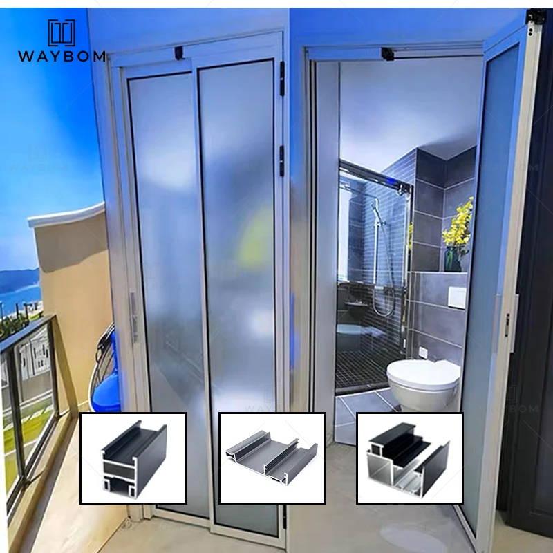 Waybom aluminum 2023 slim structural profiles of slide door slim sliding doors kitchen door partition profile with soft closing