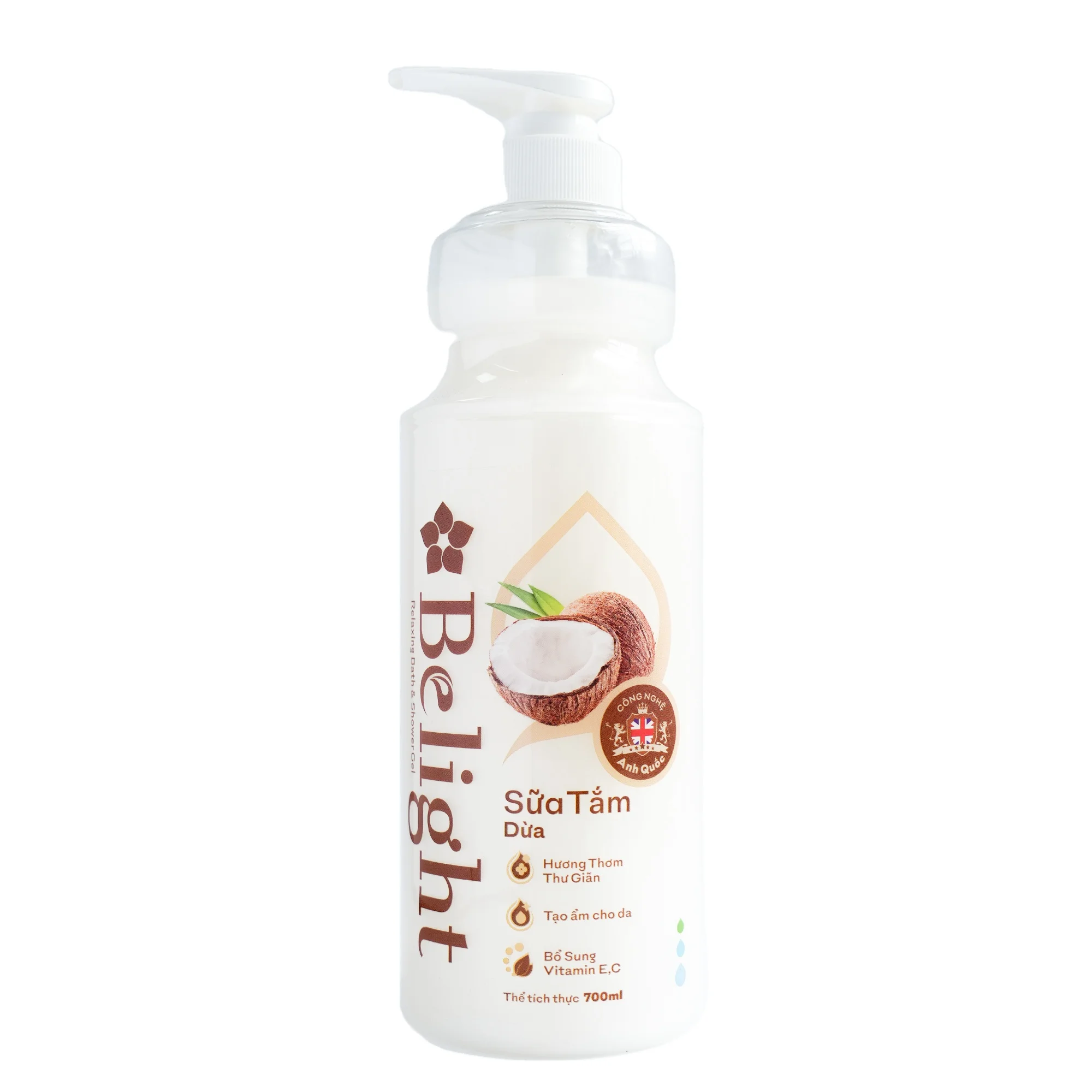 Body Wash 3 Years Shelf Life Belight - Coconut Essential Oil Shower Gel Suitable For Sensitive Skin From Vietnamese Brand