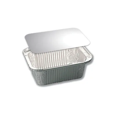 Bayader 870ml Disposable Rectangular Aluminium Container with Lid 1000-Pieces Foil Pan Tray for Packaging Food and Baking