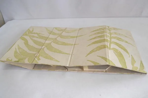 Hemp fiber paper Handmade leaves impressions all over flower pots customize Foldable planters for Decoration and Gifting