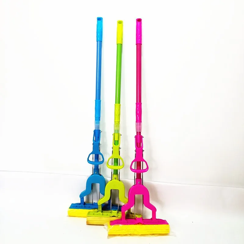 MP35 Foldable Sponge Lazy Mop with Herringbone Pattern Plastic Iron Rod Absorbent Spray Plastic Basket Wholesale Cotton Mop