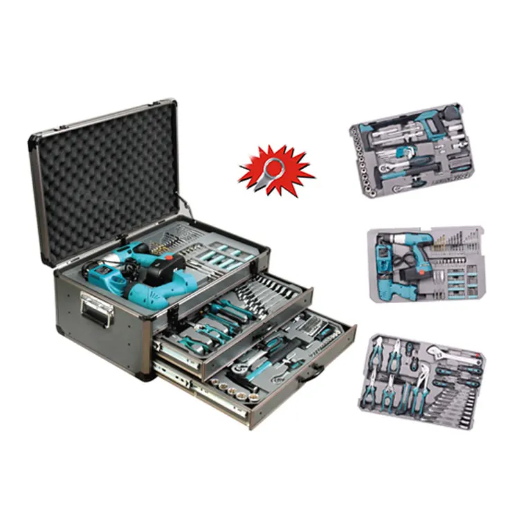 Лидер продаж набор инструментов для упаковки лучшего качества в алюминиевом корпусе полный комплект ручных ремонта бытовых и автомобильных автомобилей
